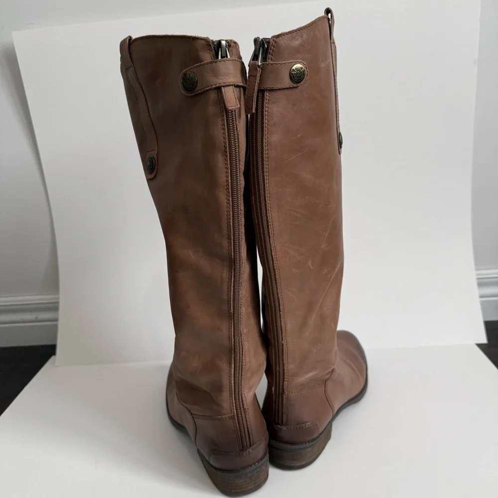 Sam Edelman Whiskey Coloured Penny Leather Riding Boots - Picture 5 of 16